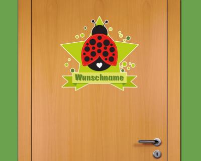 Buntes Wandtattoo Trschild 