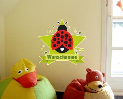 Buntes Wandtattoo Trschild 