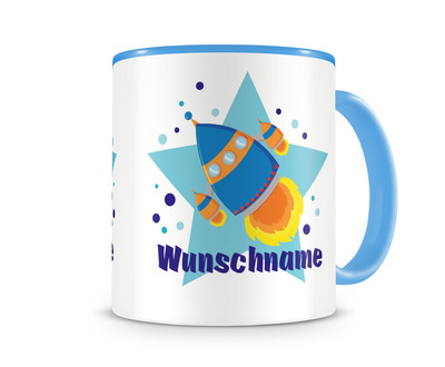 Tasse mit einem Raumschiff als Motiv