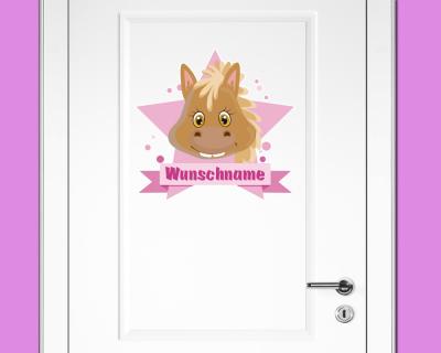 Buntes Wandtattoo Trschild 