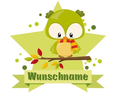 Ser Herbst Vogel Aufkleber mit Namen