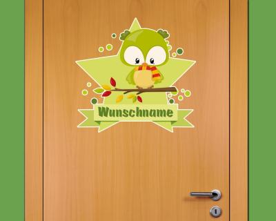 Buntes Wandtattoo Trschild 