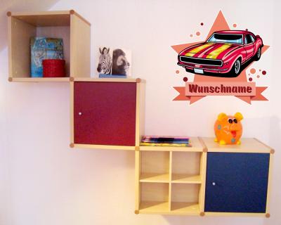 Buntes Wandtattoo Trschild 