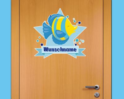 Buntes Wandtattoo Trschild 