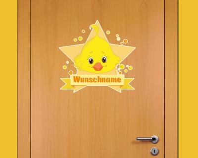 Buntes Wandtattoo Trschild 