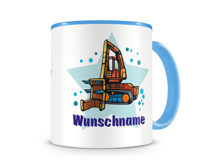 Tasse mit einer Forstmaschine als Motiv