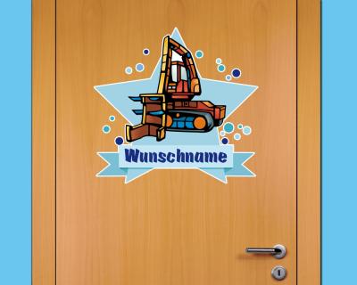 Buntes Wandtattoo Trschild 