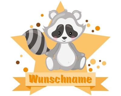 Ser Waschbr Aufkleber mit Namen