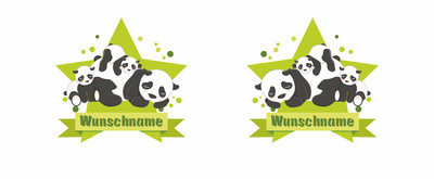 Trinkflasche bedruckt mit dem Motiv Kuschelnde Panda Bren - Ansicht 2