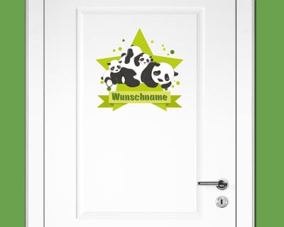 Buntes Wandtattoo Trschild 