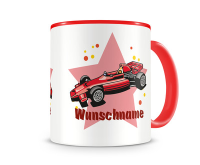 Tasse mit einem coolen Rennwagen als Motiv