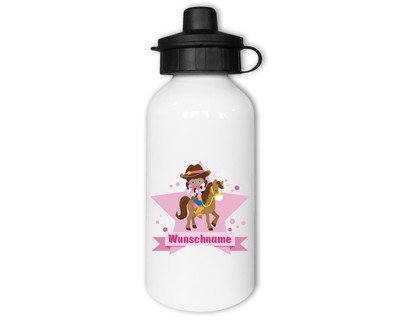 Trinkflasche bedruckt mit dem Motiv Cowgirl
