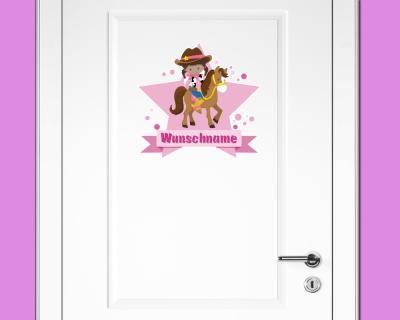 Buntes Wandtattoo Trschild 