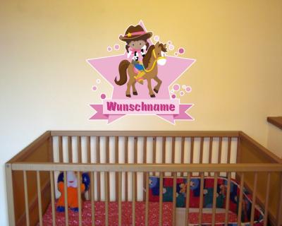 Buntes Wandtattoo Trschild 