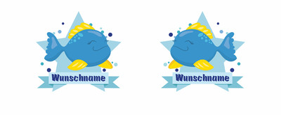 Trinkflasche bedruckt mit dem Motiv Lustiger Fisch - Ansicht 2