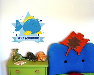 Buntes Wandtattoo Trschild 