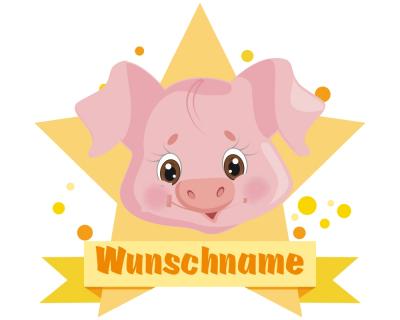 Schwein Aufkleber mit Namen