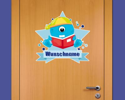 Buntes Wandtattoo Trschild 