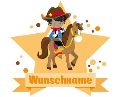 Cowboy Aufkleber mit Namen