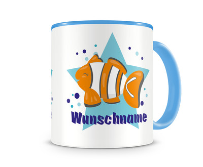 Tasse mit einem Baby Fisch als Motiv