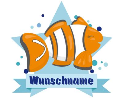 Baby Fisch Aufkleber mit Namen