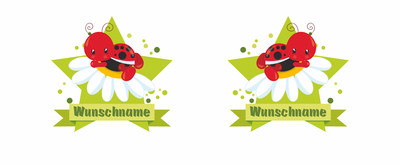 Trinkflasche bedruckt mit dem Motiv Marienkfer auf Blume - Ansicht 2