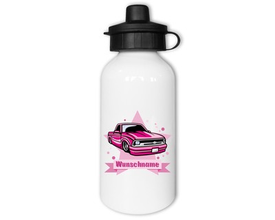 Trinkflasche bedruckt mit dem Motiv Pinkes Auto