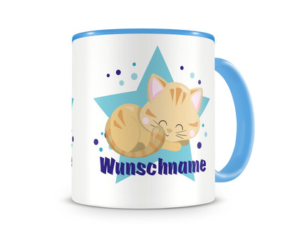 Tasse mit einer schlafenden Katze als Motiv Tasse