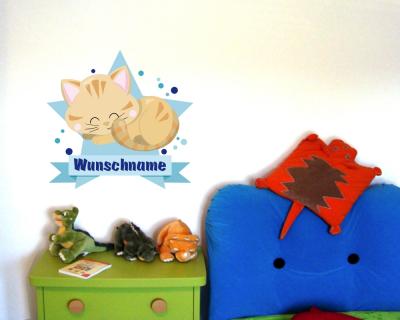 Buntes Wandtattoo Türschild 