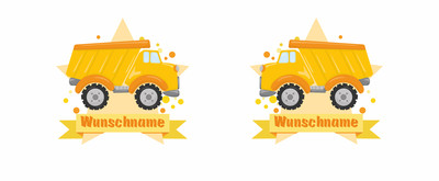 Trinkflasche bedruckt mit dem Motiv Gelber LKW - Ansicht 2
