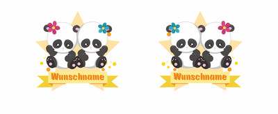 Trinkflasche bedruckt mit dem Motiv Zwei Pandas - Ansicht 2