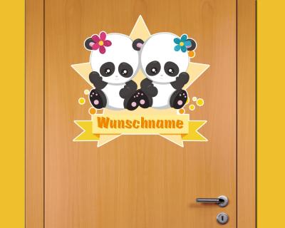 Buntes Wandtattoo Trschild 