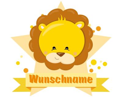 Buntes Wandtattoo Trschild  Ser Lwe 