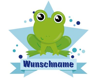 Buntes Wandtattoo Trschild  Baby Frosch 