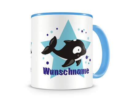 Tasse mit einem sen Orca Wal als Motiv