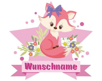Buntes Wandtattoo Trschild  Se Fchsin 