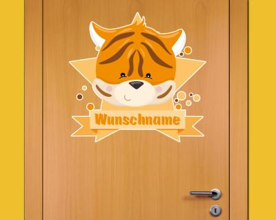 Buntes Wandtattoo Trschild 