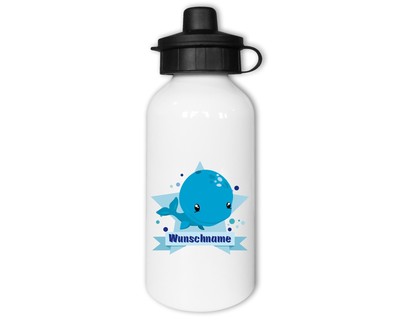 Trinkflasche bedruckt mit dem Motiv Süßer Wal
