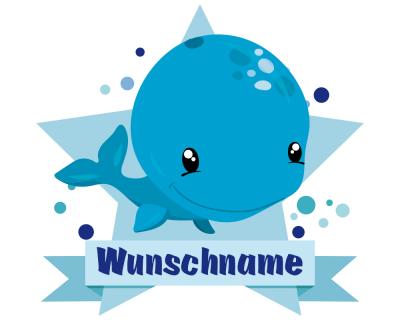 Buntes Wandtattoo Trschild  Ser Wal 
