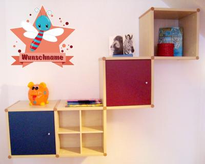 Buntes Wandtattoo Trschild 