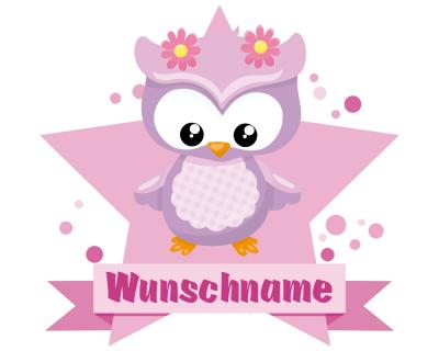 Buntes Wandtattoo Trschild  Se Eule 