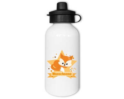 Trinkflasche bedruckt mit dem Motiv Knuffiger Fuchs