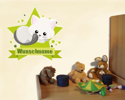Buntes Wandtattoo Trschild 