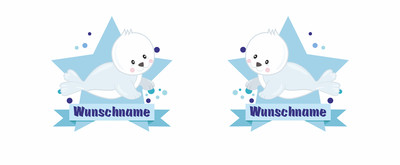 Trinkflasche bedruckt mit dem Motiv Baby Robbe - Ansicht 2