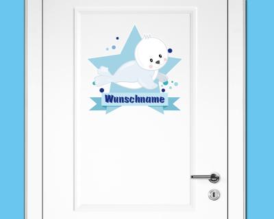 Buntes Wandtattoo Türschild 