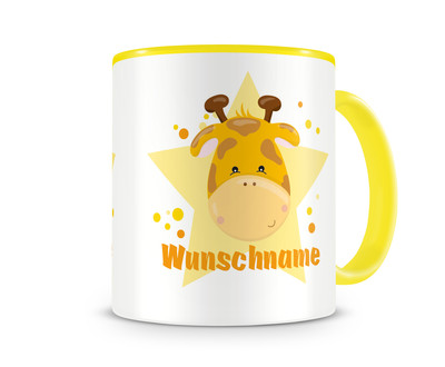 Tasse mit einer sen Giraffe als Motiv