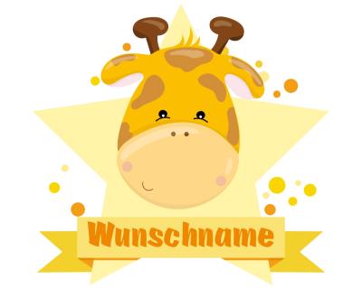 Buntes Wandtattoo Trschild  Se Giraffe 