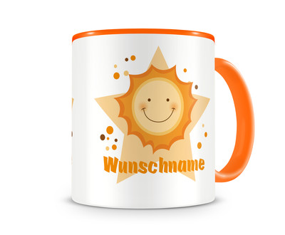 Tasse mit einer Sonne als Motiv