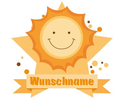 Buntes Wandtattoo Trschild "Sonne"