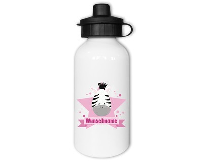 Trinkflasche bedruckt mit dem Motiv Süßes Zebra